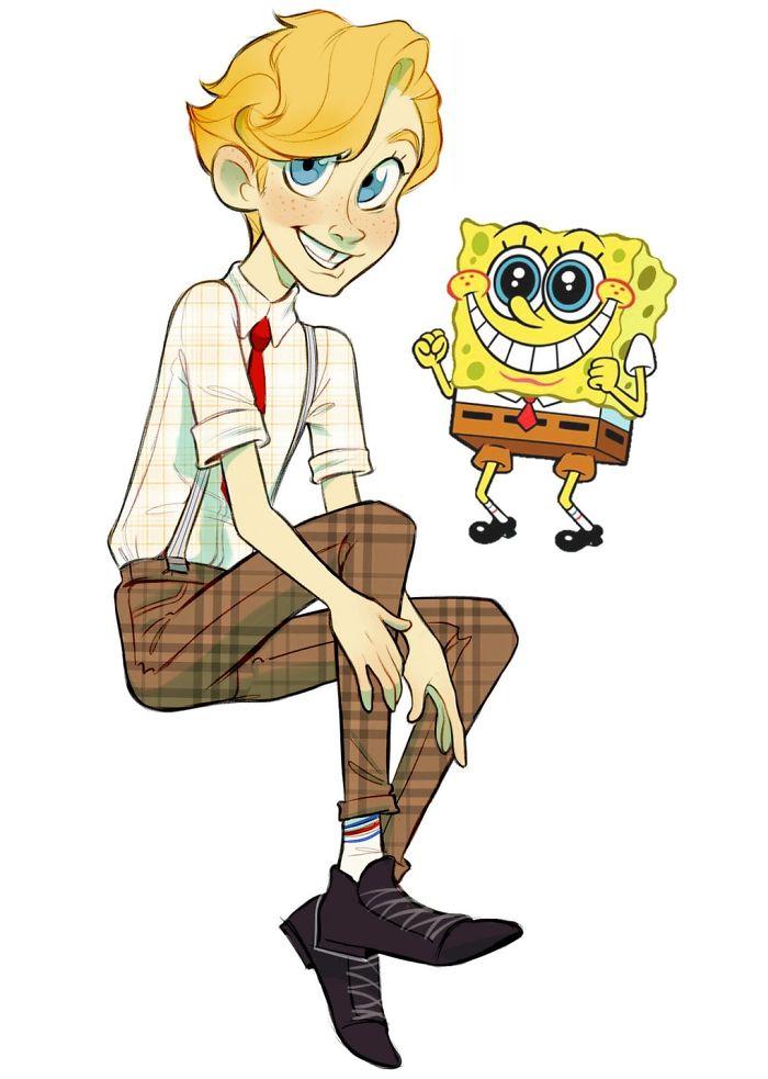 Personajes Bob Esponja Iustración Humana