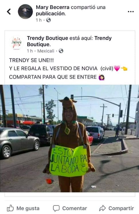 Se disfraza de Scooby doo para juntar dinero para su boda