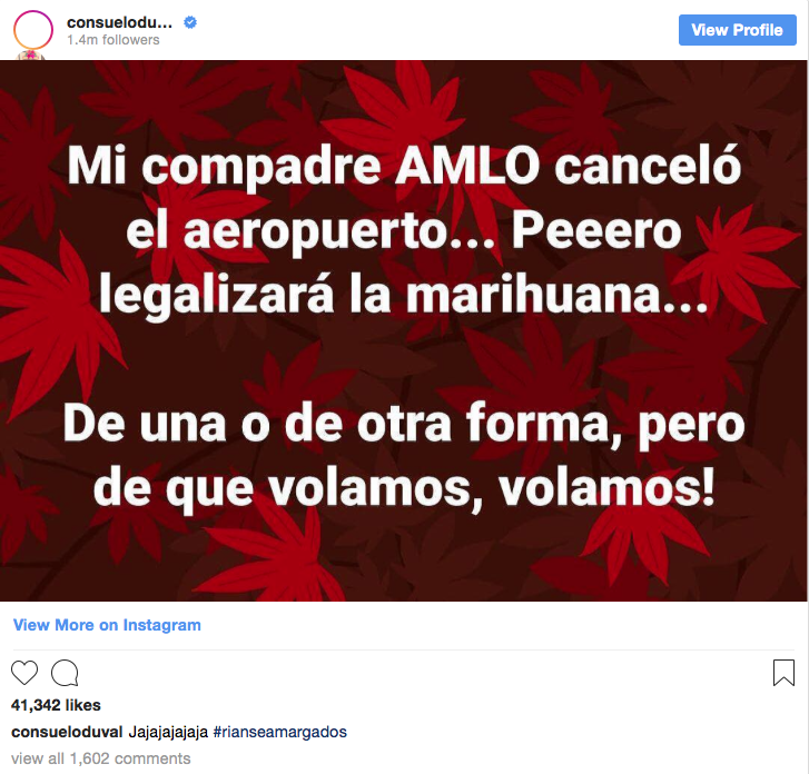 Consuelo Duval se burla de AMLO por cancelar el aeropuerto