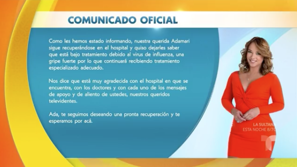 Adamari López sigue internada