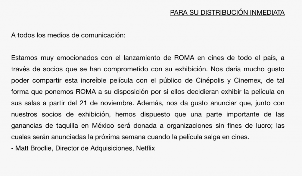 En qué cines pasarán Roma