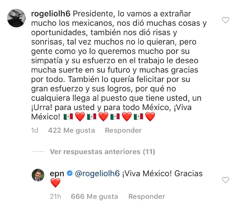 Enrique Peña Nieto se despide en Instagram