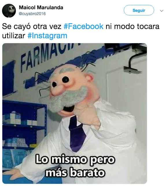 Facebook está caído, no sirve, pero tenemos memes para reír