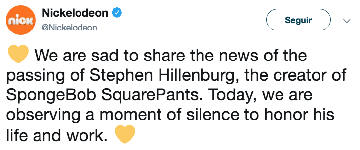 Muere el creador de Bob Esponja