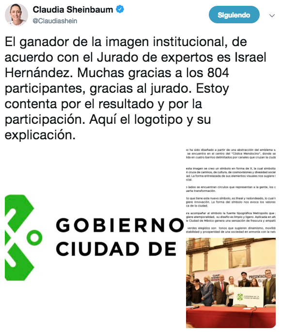 Claudia Sheinbaum da a conocer nuevo logo cdmx acusan plagio