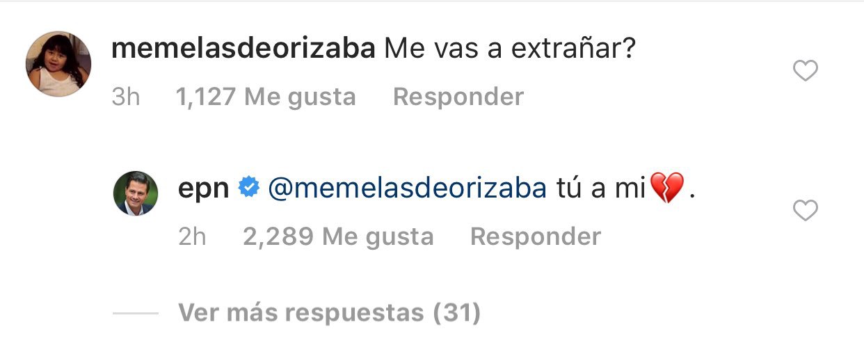 Pena Nieto responde a comentarios en Instagram