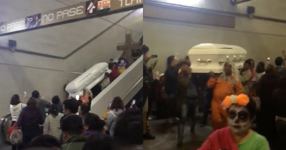 Suben Ataúd Metro Línea 12, Suben Ataúd Al Metro, Ataúdes En El Metro, Ataúd, Línea 12, Día De Muertos