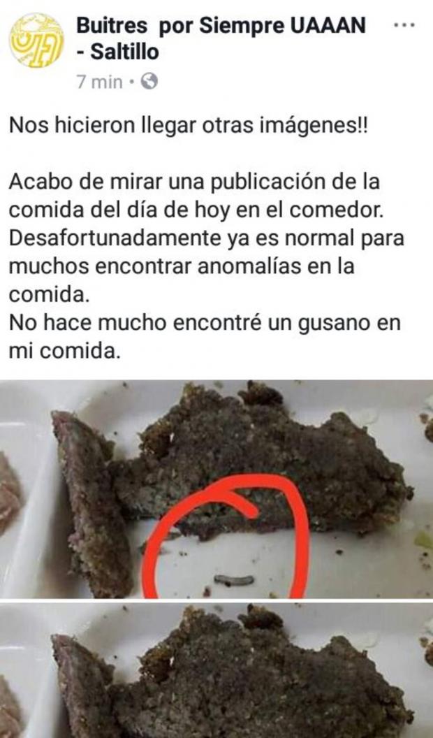 Alumnos de la Universidad Narro de Saltillo denuncian comida contaminada
