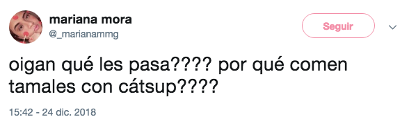 Tamales con catsup