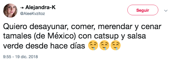 Tamales con catsup