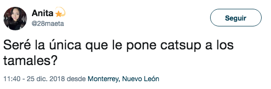 Tamales con catsup