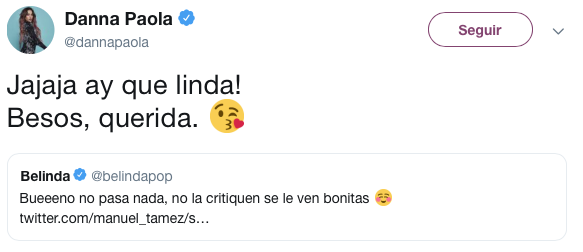 Belinda y Danna Paola se enfrentan en redes por pecas