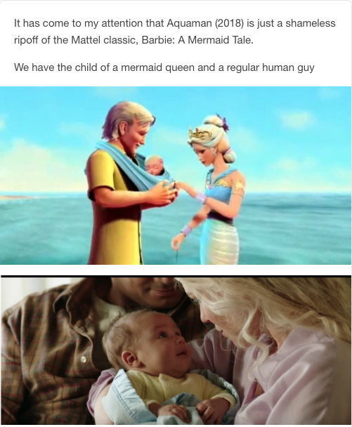 Pruebas de que Aquaman y Barbie son la misma película