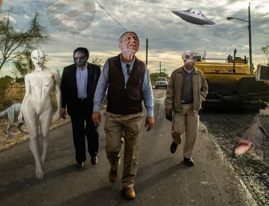 Alcalde de Matamoros se convierte en meme con foto de obra de pavimento