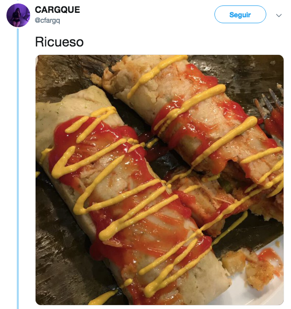 Tamales con catsup