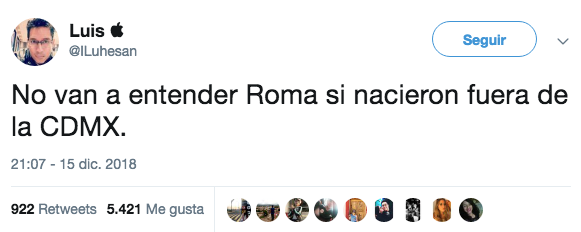 Tweet sobre Roma genera polémica