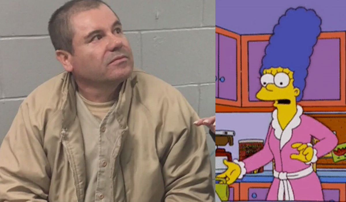 Chapo Guzmán y Kate del Castillo dibujados como Los Simpson