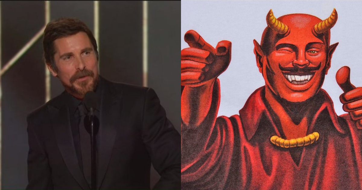 Christian Bale Agradece Satán Globo De Oro, Globos De Oro, Christian Bale Satán, Satán, Iglesia De Satán, Vice
