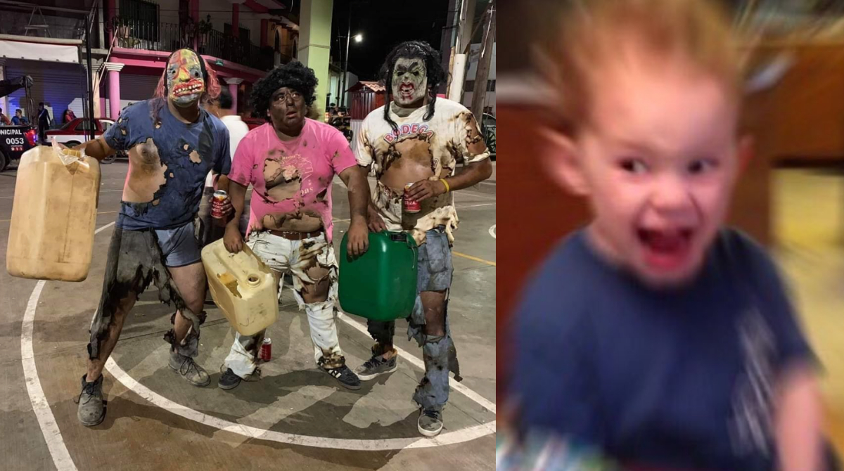 Disfraz de huachicoleros quemados causa polémica en carnaval