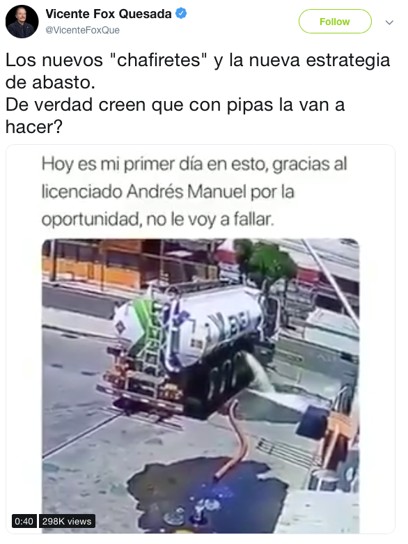 Fox compartió video falso contra la Cuarta Transformación