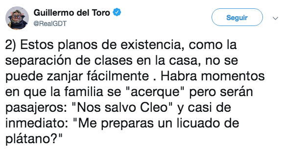 Guillermo del Toro analizó el trabajo de Cuarón en Roma