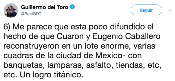 Guillermo del Toro analizó el trabajo de Cuarón en Roma