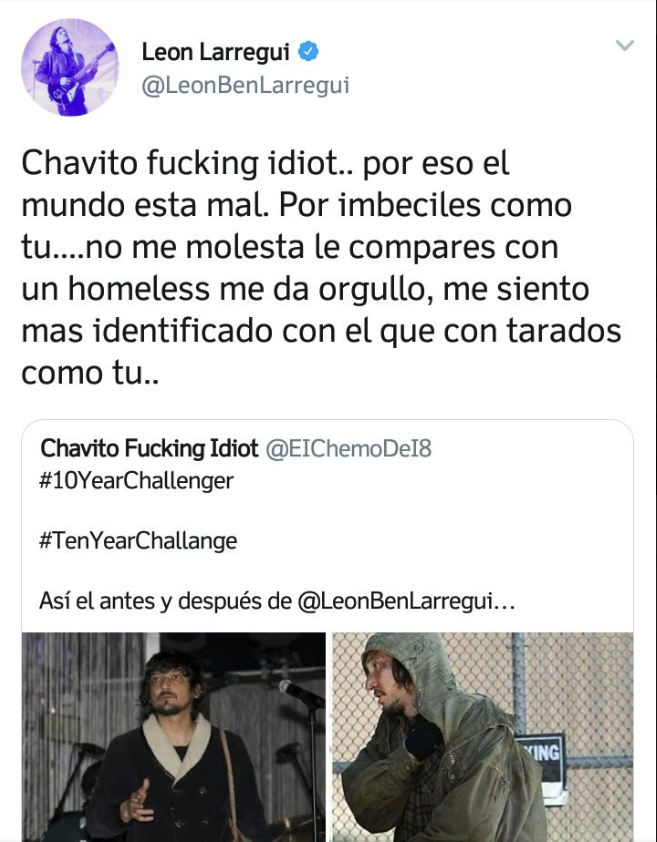 León Larregui cierra Twitter porque le dijeron "vagabundo"