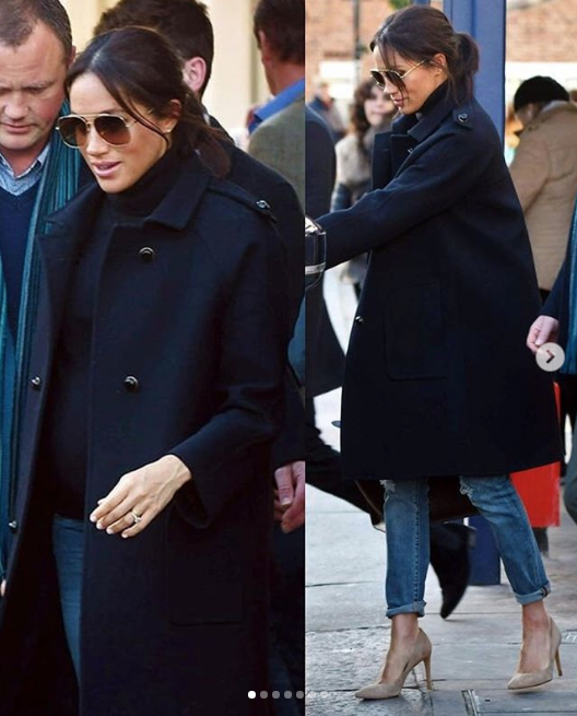 Meghan Markle con jeans rotos y tacones por Londres