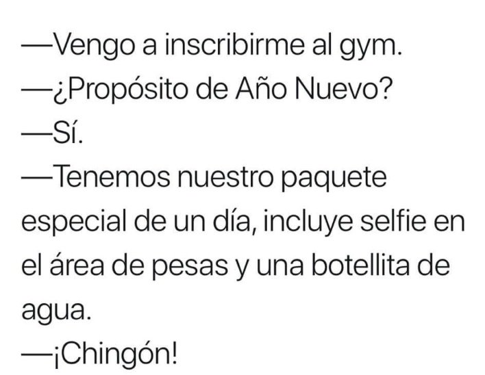 Memes del gimnasio en año nuevo