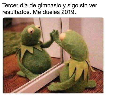 Memes del gimnasio en año nuevo