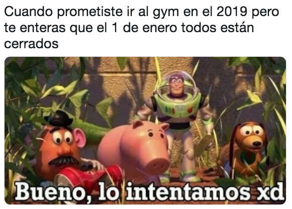 Memes del gimnasio en año nuevo