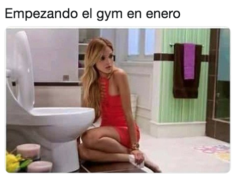 Memes del gimnasio en año nuevo