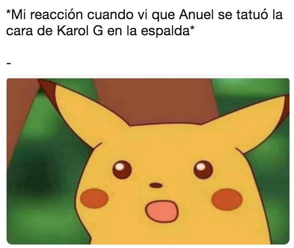 Memes del tatuaje de Anuel AA con Karol G