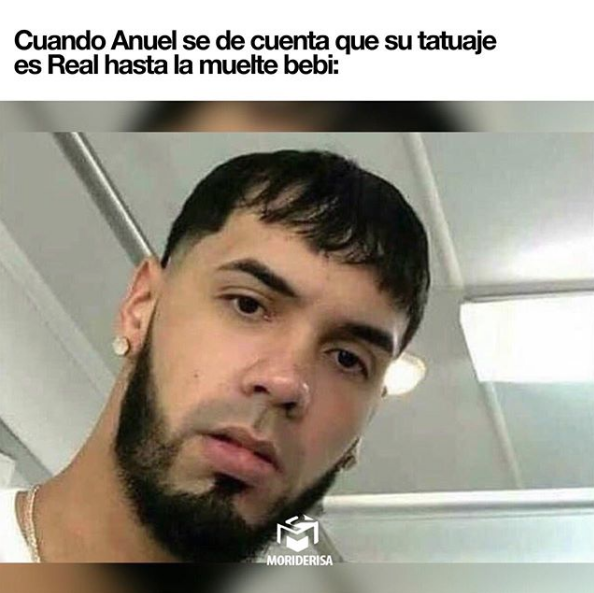 Memes del tatuaje de Anuel AA con Karol G