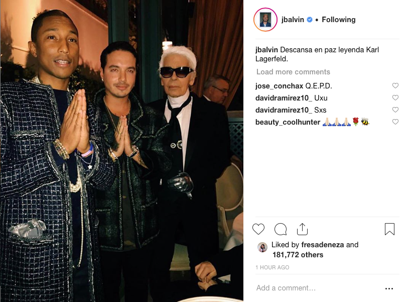 Reacciones de famosos a muerte de Karl Lagerfeld de Chanel