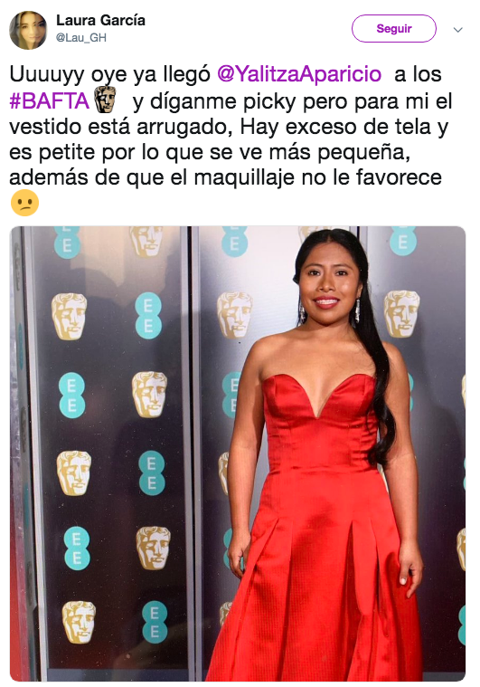 Vestido de Yalitza Aparicio genera polémica en Twitter