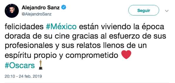 Famosos reaccionan al triunfo de Roma en el Oscar