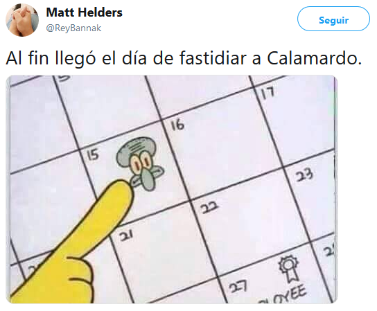 hoy es el Día de Molestar a Calamardo y celebramos con memes