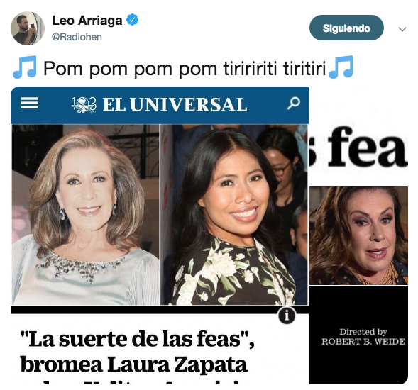 Laura Zapata llama fea a Yalitza Aparicio