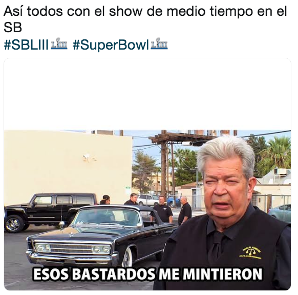 Mejores memes medio tiempo del super bowl 2019
