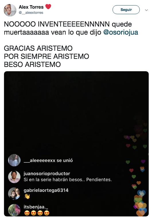 Reacciones al beso de Aristemo