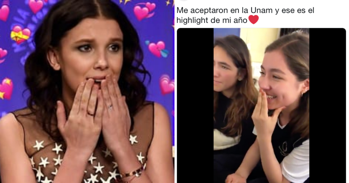 Reacción alumna que aceptaron en la UNAM