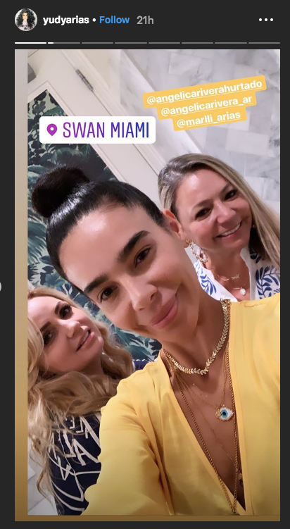 Angélica Rivera reaparece en Miami en compañía de la familia de Maluma