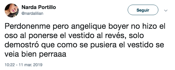Angelique Boyer usa vestido al revés