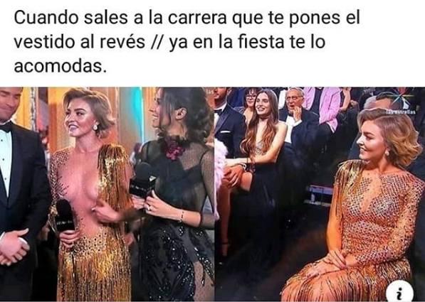 Angelique Boyer usa vestido al revés