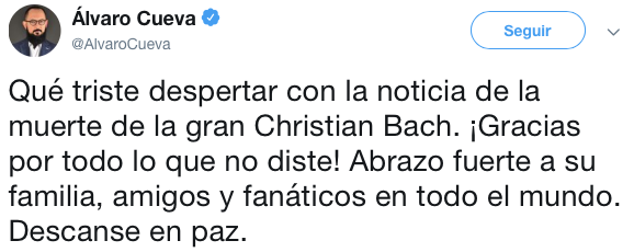 Así se despidieron los famosos de Christian Bach