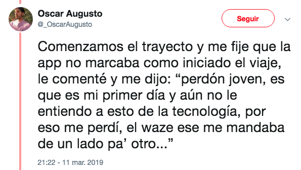 Joven ayuda a conductor de la tercera edad en Didi