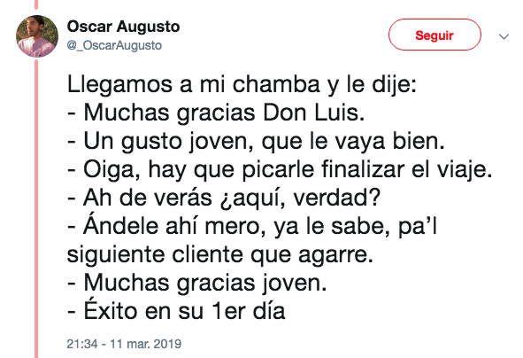 Joven ayuda a conductor de la tercera edad en Didi