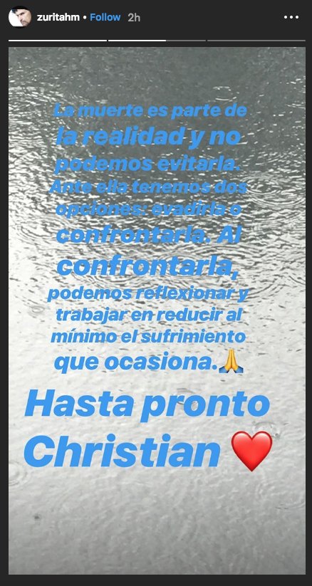 Humberto Zurita comparte primer mensaje tras muerte de christian bach