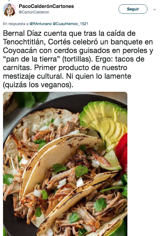 Senadora de Morena dice que comer tacos de carnitas es festejar caida de Tenochtitlán